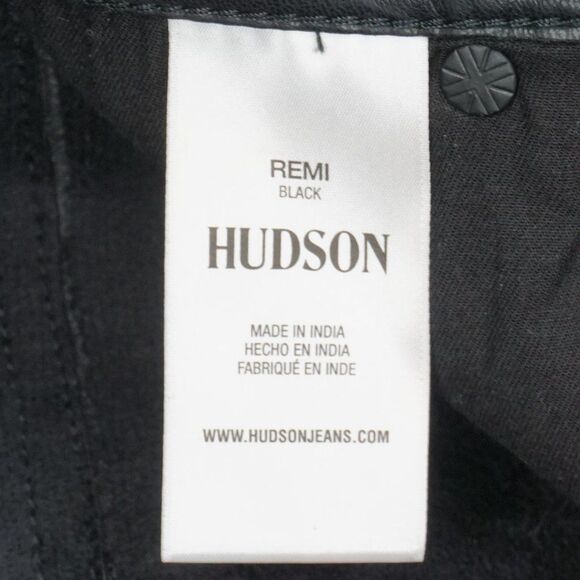 New Hudson Jeans Remi Faux Leather High Rise Straight Leg Pants in Black Size 32 - Picture 15 of 15